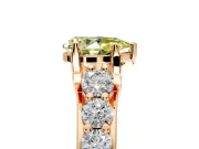Solitaire Engagement Ring Setting for Fancy Yellow Pear-Shaped Center with Graduated Shared Prongs and Prong Head in Rose Gold