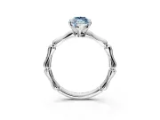 Solitaire Engagement Ring Setting for Fancy Blue Marquise Center with Bamboo Band and Prong Head in White Gold