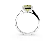 Solitaire Engagement Ring Setting for Fancy Yellow Princess Cut Center with Tapered Shoulders and Prong Head in White Gold