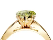 Solitaire Engagement Ring Setting for Fancy Yellow Heart-Shaped Center with Princess Cut Channel Band and Prong Head in Yellow Gold