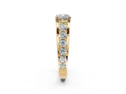 Solitaire Engagement Ring Setting for Cushion Cut Center with Graduated Shared Prongs and Prong Head in Yellow Gold