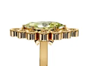 Cluster Halo Engagement Ring Setting for Fancy Yellow Marquise Center with Milgrain Bezel Accents and Prong Head in Yellow Gold