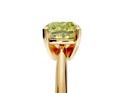 Solitaire Engagement Ring Setting for Fancy Yellow Cushion Cut Center with Knife Ridge Band and Claw Prong Head in Yellow Gold