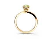Solitaire Engagement Ring Setting for Fancy Yellow Pear-Shaped Center with Fine Wire Band and Prong Head in Yellow Gold