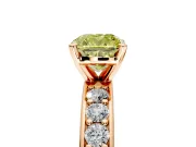 Solitaire Engagement Ring Setting for Fancy Yellow Cushion Cut Center with Channel-Set Accents and Prong Head in Rose Gold