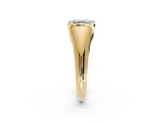Tension Engagement Ring Setting for Asscher Cut Center with Wide Tapered Band and Tension Head in Yellow Gold
