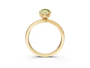 Solitaire Engagement Ring Setting for Fancy Yellow Marquise Center with Thin Rounded Plain Band and Prong Head in Yellow Gold