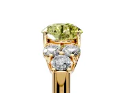 Cluster Engagement Ring Setting for Fancy Yellow Round Cut Center with Round Cut Accent Frame and Prong Head in Yellow Gold