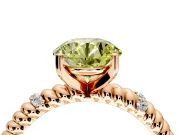 Rope Engagement Ring Setting for Fancy Yellow Round Cut Center with Accent Shoulders and Prong Head in Rose Gold