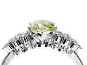 Cluster Engagement Ring Setting for Fancy Yellow Marquise Center with 2-Row Shoulder Clusters and Prong Head in Sterling Silver
