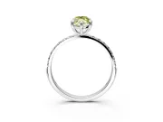 Solitaire Engagement Ring Setting for Fancy Yellow Marquise Center with Pave Accents and Prong Head in Platinum