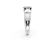 Tension Engagement Ring Setting for Fancy Green Princess Cut Center with Wide Flat Band and Tension Head in Sterling Silver