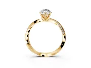 Side Accent Engagement Ring Setting for Marquise Center with Accent Shoulders and Prong Head in Yellow Gold