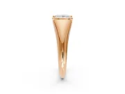 Tension Engagement Ring Setting for Princess Cut Center with Wide Tapered Band and Tension Head in Rose Gold