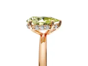 Solitaire Engagement Ring Setting for Fancy Yellow Pear-Shaped Center with Plain Band, Open Basket and Prong Head in Rose Gold