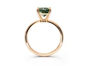 Minimalist Solitaire Engagement Ring Setting for Fancy Green Radiant Cut Center with Thin Band and Prong Head in Rose Gold