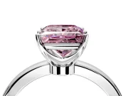 Solitaire Engagement Ring Setting for Fancy Pink Princess Cut Center with Plain Band and Tulip Prong Head in Sterling Silver