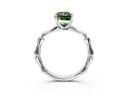 Solitaire Engagement Ring Setting for Fancy Green Radiant Cut Center with Bamboo Band and Prong Head in Platinum