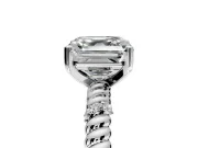 Rope Engagement Ring Setting for Asscher Cut Center with Accent Shoulders and Prong Head in White Gold
