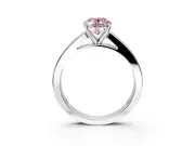 Solitaire Engagement Ring Setting for Fancy Pink Oval Center with Princess Cut Channel Band and Prong Head in Platinum