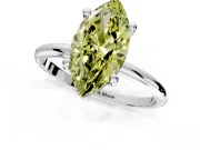 Minimalist Solitaire Engagement Ring Setting for Fancy Yellow Marquise Center with Thin Band and Prong Head in Sterling Silver
