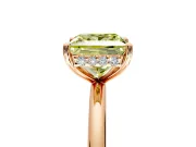 Solitaire Engagement Ring Setting for Fancy Yellow Princess Cut Center with Plain Band, Open Basket and Prong Head in Rose Gold