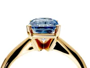 Solitaire Engagement Ring Setting for Fancy Blue Radiant Cut Center with Knife Ridge Band and Claw Prong Head in Yellow Gold