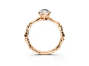 Solitaire Engagement Ring Setting for Marquise Center with Bamboo Band and Prong Head in Rose Gold