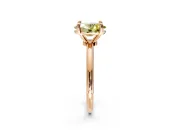 Minimalist Solitaire Engagement Ring Setting for Fancy Yellow Oval Center with Thin Band and Prong Head in Rose Gold