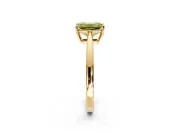 Solitaire Engagement Ring Setting for Fancy Yellow Emerald Cut Center with Open Cathedral Shoulders and Prong Head in Yellow Gold