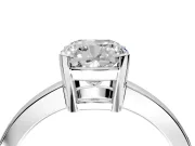 Solitaire Engagement Ring Setting for Cushion Cut Center with Plain Band and Flat Tab Prong Head in Platinum