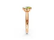 Solitaire Engagement Ring Setting for Fancy Yellow Oval Center with Reverse Tapered Band and Prong Head in Rose Gold