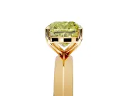 Solitaire Engagement Ring Setting for Fancy Yellow Cushion Cut Center with Wide Knife Ridge Band and Prong Head in Yellow Gold