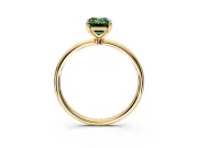 Solitaire Engagement Ring Setting for Fancy Green Emerald Cut Center with Straight Thin Band and Prong Head in Yellow Gold