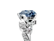 Solitaire Engagement Ring Setting for Fancy Blue Heart-Shaped Center with Marquise Accent Twist Band and Prong Head in White Gold