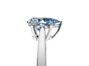 Solitaire Engagement Ring Setting for Fancy Blue Pear-Shaped Center with Open Cathedral Shoulders and Prong Head in Platinum