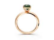 Solitaire Engagement Ring Setting for Fancy Green Radiant Cut Center with Wide Knife Ridge Band and Prong Head in Rose Gold