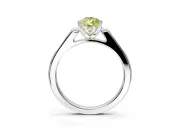 Solitaire Engagement Ring Setting for Fancy Yellow Pear-Shaped Center with Channel Accents and Prong Head in Platinum