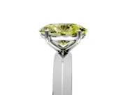 Solitaire Engagement Ring Setting for Fancy Yellow Oval Center with Wide Knife Ridge Band and Prong Head in Sterling Silver