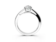 Solitaire Engagement Ring Setting for Pear-Shaped Center with Open Cathedral Shoulders and Prong Head in Platinum