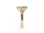 Cluster Engagement Ring Setting for Fancy Yellow Marquise Center with Round Cut Accent Frame and Prong Head in Rose Gold