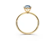 Solitaire Engagement Ring Setting for Fancy Blue Marquise Center with Straight Thin Band and Prong Head in Yellow Gold