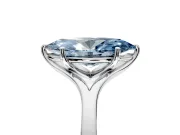 Solitaire Engagement Ring Setting for Fancy Blue Marquise Center with Plain Split Shank and Prong Head in Sterling Silver