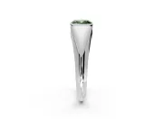 Tension Engagement Ring Setting for Fancy Green Cushion Cut Center with Wide Tapered Band and Tension Head in White Gold