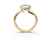 Tension Engagement Ring Setting for Asscher Cut Center with Wide Flat Band and Tension Head in Yellow Gold