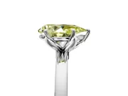 Solitaire Engagement Ring Setting for Fancy Yellow Pear-Shaped Center with Thin Rounded Plain Band and Prong Head in Sterling Silver