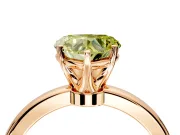 Solitaire Engagement Ring Setting for Fancy Yellow Heart-Shaped Center with Plain Band and Tulip Prong Head in Rose Gold