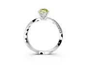 Side Accent Engagement Ring Setting for Fancy Yellow Marquise Center with Accent Shoulders and Prong Head in Platinum