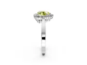 Starburst Halo Engagement Ring Setting for Fancy Yellow Heart-Shaped Center with Flat Cathedral Band and Prong Head in Platinum