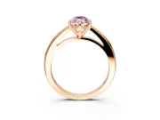Solitaire Engagement Ring Setting for Fancy Pink Marquise Center with Flat-Sided Plain Band and Prong Head in Rose Gold